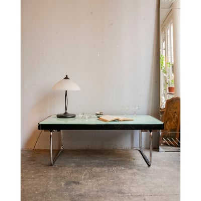 Grande table basse en verre Donna N°1547 - Bon état DEBONGOUT