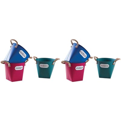 Cache pot en métal coloré 19 cm Jardin Lot de 6 AUBRY GASPARD