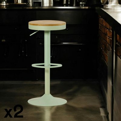 Tabouret de bar réglable métal vert (lot de 2) LEEDS PIER IMPORT