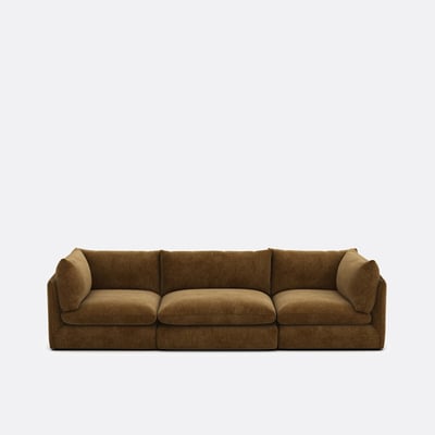 Canapé droit modulable, 3 places, en polyester chiné, MALO LA REDOUTE INTERIEURS