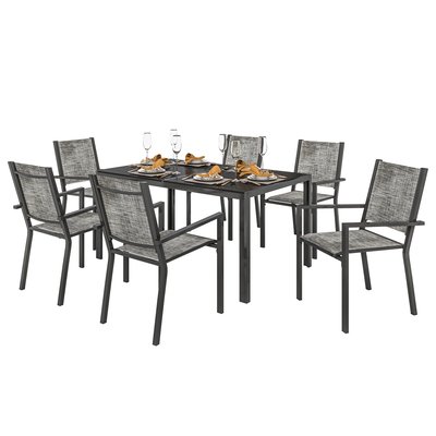 Ensemble de salon de jardin Acier Noir OUTSUNNY