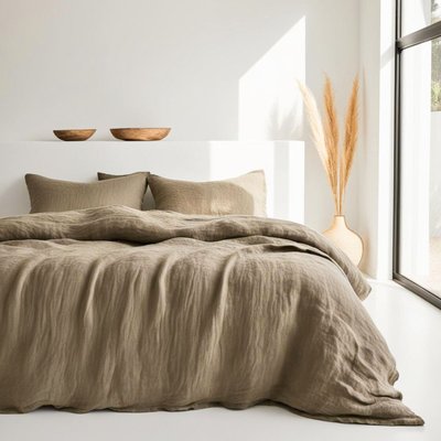 Parure housse de couette + taies - 100%  Lin Lavé TRADITION DES VOSGES