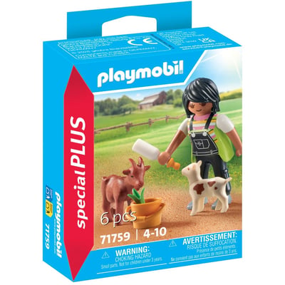 Fermière avec chèvre, chevreau et accessoires PLAYMOBIL