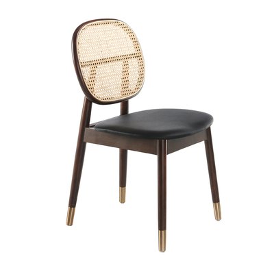 Chaise en rotin et pieds en bois ANGEL CERDA