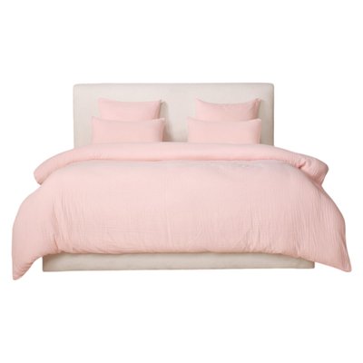 Housse de couette + taies gaze de coton lave Douce EDEN