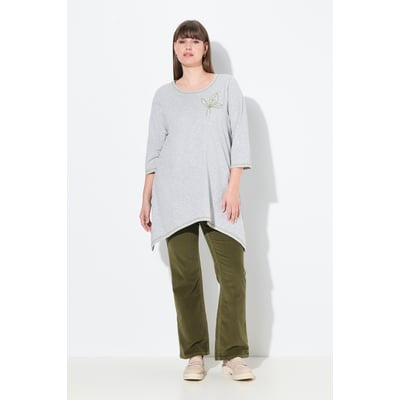T-shirt en coton bio, feuille brodée ULLA POPKEN