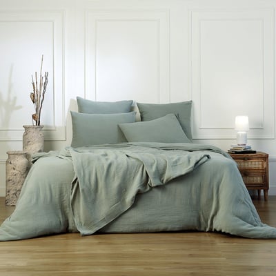 Parure + taies 50x70 gaze de coton CARLA FEBRONIE