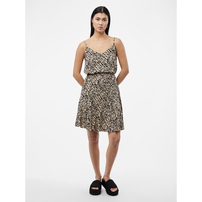 Robe imprimée léopard à fines bretelles PIECES