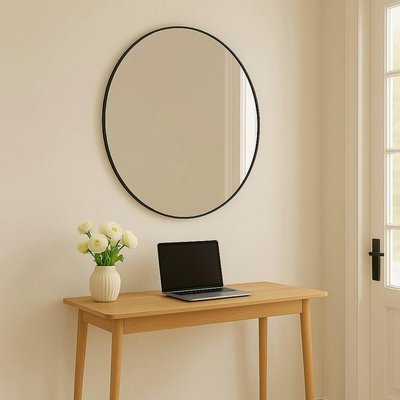 Miroir rond avec cadre noir ø100 cm SEOUL PIER IMPORT