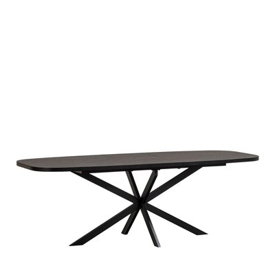 Table à manger extensible ovale 8 à 10 personnes en bois et métal - Arros WOOOD