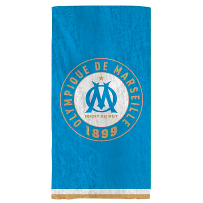Serviette de bain et de plage imprimé velours 100% coton, OM ÉQUIPE OLYMPIQUE DE MARSEILLE