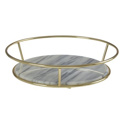 Fruit Basket in White Marble & Brass Finish SO'HOME