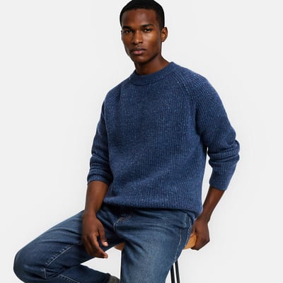 Pull col rond en grosse maille LA REDOUTE COLLECTIONS