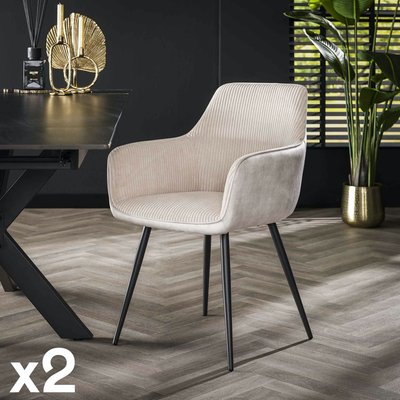 Fauteuil de table blanc gris bi-matière (lot de 2) GALWAY PIER IMPORT