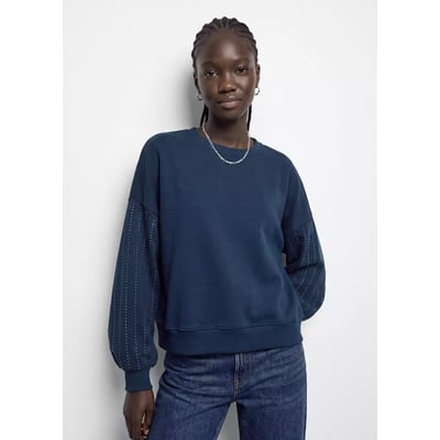Sweat en coton avec détail stress sur les manches MANGO TEEN