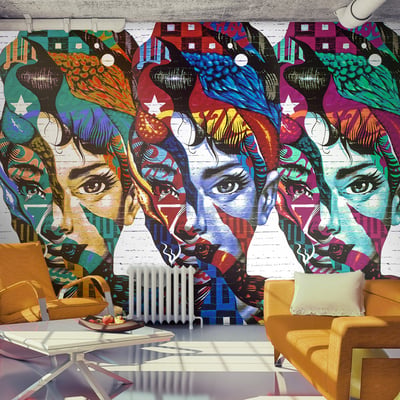 Papier peint intissé panoramique Personnes Colorful Faces EDEN
