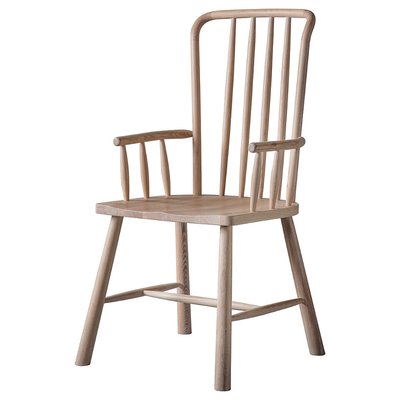 Uttara Scandi Oak Spindle Carver Dining Chairs (Set of 2) SO'HOME