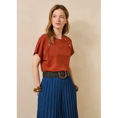 T-shirt blanc manches courtes en coton biologique LA FEE MARABOUTEE