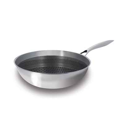 Wok revêtu 28cm en acier inoxydable, TRINOX MENASTYL