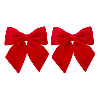 Lot de 2 nœuds de sapin en velours rouge 40 x 35 cm FEERIC LIGHTS & CHRISTMAS