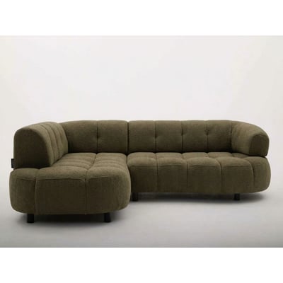 Canapé d'angle convertible 3 places en tissu lisse, LOVELY BOBOCHIC