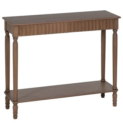 Console marron 2 tiroirs en bois 90x30x75cm WADIGA