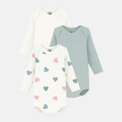 Confezione da 3 body maniche lunghe PETIT BATEAU