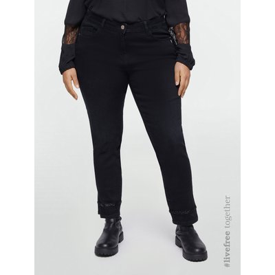 Jean skinny avec rangée de perles et fente dans le bas de la jambe FIORELLA RUBINO