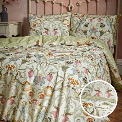 Songbird Wildflower Slub Cotton Duvet Cover & Pillowcase Set EW BY EDINBURGH WEAVERS