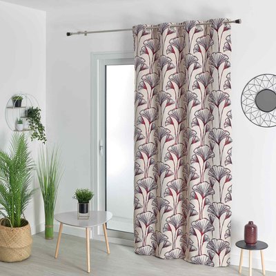 Rideau jacquard fleurs de gingko HOME MAISON