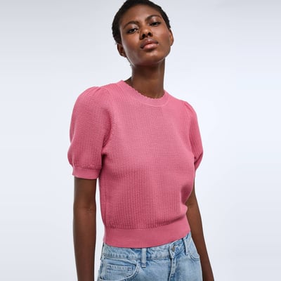 Pull manches courtes uni MONOPRIX