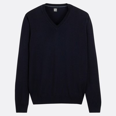 Merino Wool Jumper/Sweater with V-Neck, Made in Europe LA REDOUTE COLLECTIONS