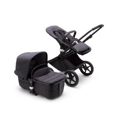 Pack duo poussette Fox 3 complète premium châssis noir - Noir délavé BUGABOO