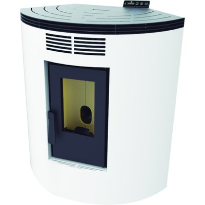 FM Poêle à granulés d'angle BP-100R 9,5kW Blanc FM BIOMASA