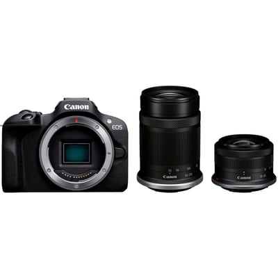 Appareil photo Hybride EOS R100+RF-S 18-45 IS STM+RF-S 55-210mm CANON