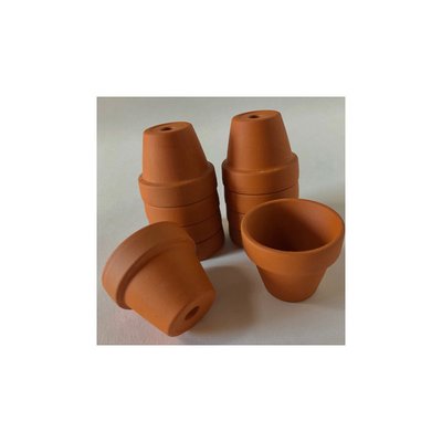 Lot 4 mini-pots en terre cuite H. 4 cm PRET A JARDINER
