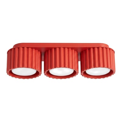 Plafonnier Aluminium Rouge Gx53 3 AURA EDEN