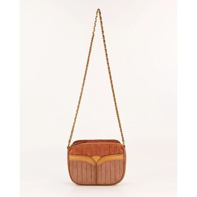 Leren tas met rits, kettingschouderriem DIVINE SUEDE SESSUN