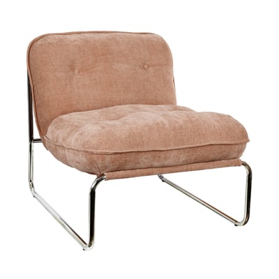 Fauteuil en tissu pieds chrome- BASIL DRAWER