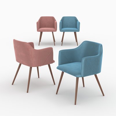 Pack 4 chaises en velours - DAISY RENDEZ-VOUS DÉCO