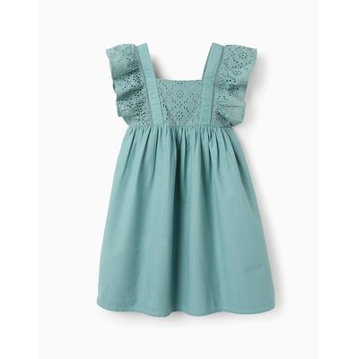 Robe en Coton avec Volants et Broderie Anglaise ZIPPY
