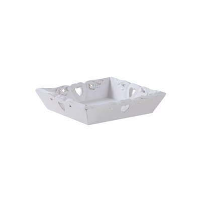 Plateau carré en manguier coeurs 20 cm AUBRY GASPARD