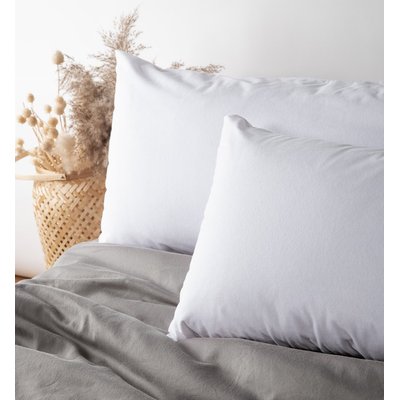 Protège oreiller Imperméable enveloppe Jersey Coton Bio - Housse Oreiller avec Fermeture Éclair - Respirant et Silencieux - Certifié OEKO-TEX® KADOLIS