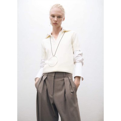 Pull col polo en laine mélangée MANGO