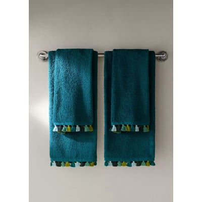 Serviette de toilette coton bouclette pompons MANGO HOME