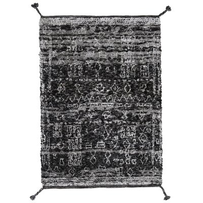 Tapis noué à la main en laine vierge viscose et polyester THEKO