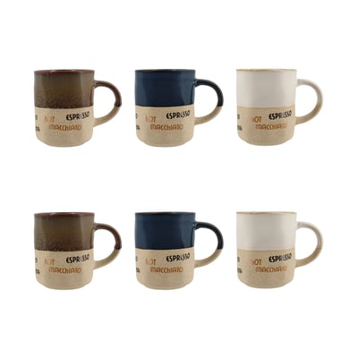 Lot de 6 tasses assorties 34cl, MACCHIATO NOVASTYL