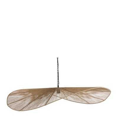 Suspension jute naturel et métal dia 120x22 BLANC D’IVOIRE