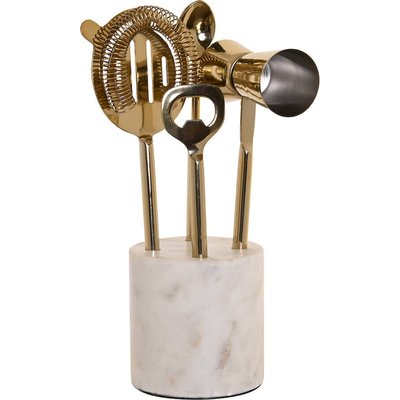 Set cocktail inox doré socle marbre  style moderne élégant RECOLLECTION
