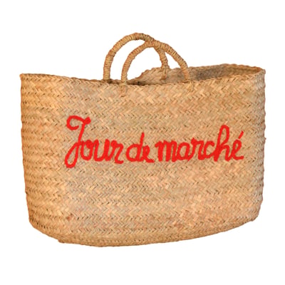 Panier rectangle écriture JOUR DE MARCHÉ -  LOJI HOME MAISON